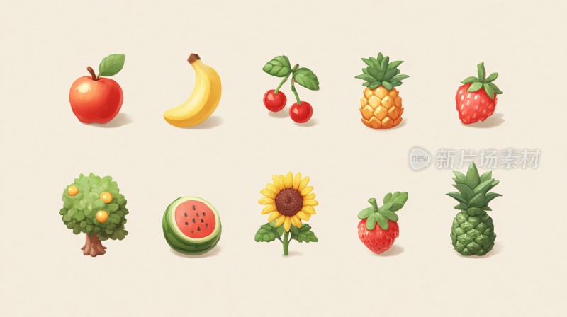 可爱水果插画集合