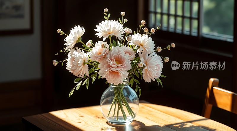 阳光下的淡雅花艺