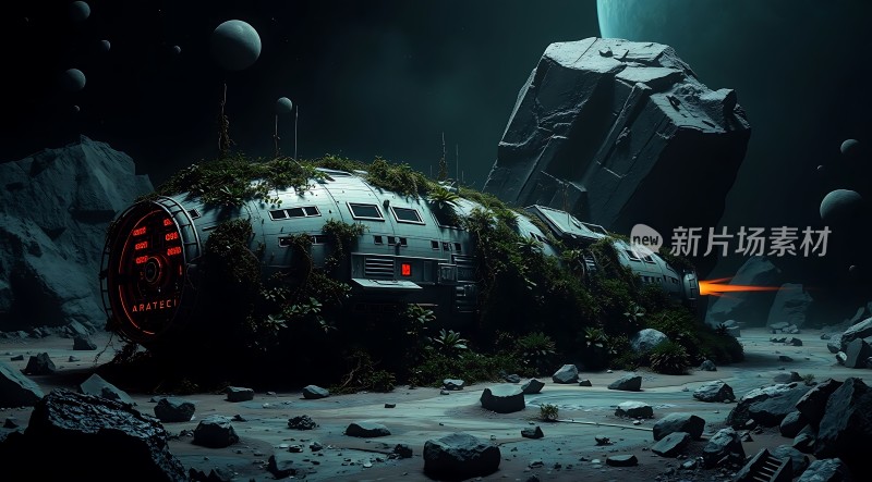 废弃飞船与神秘星球