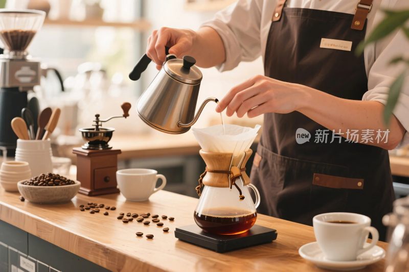咖啡师咖啡操作场景