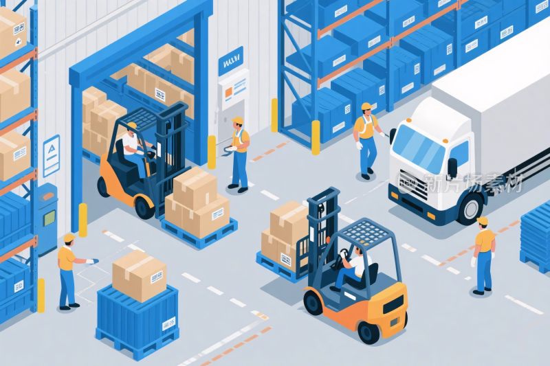 物流仓储运输插画