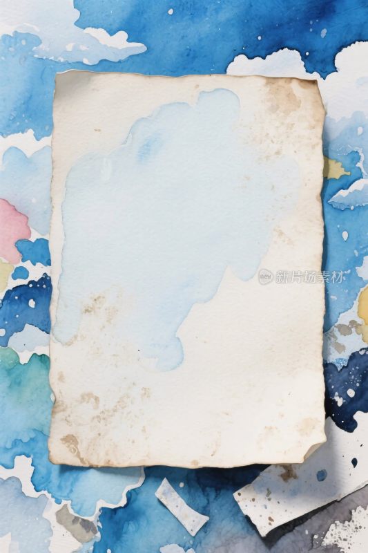 水彩背景纸张插画