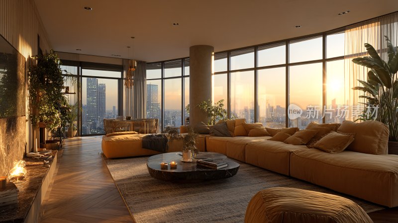 现代奢华客厅室内景观