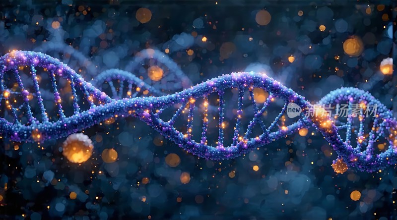 蓝色螺旋DNA结构