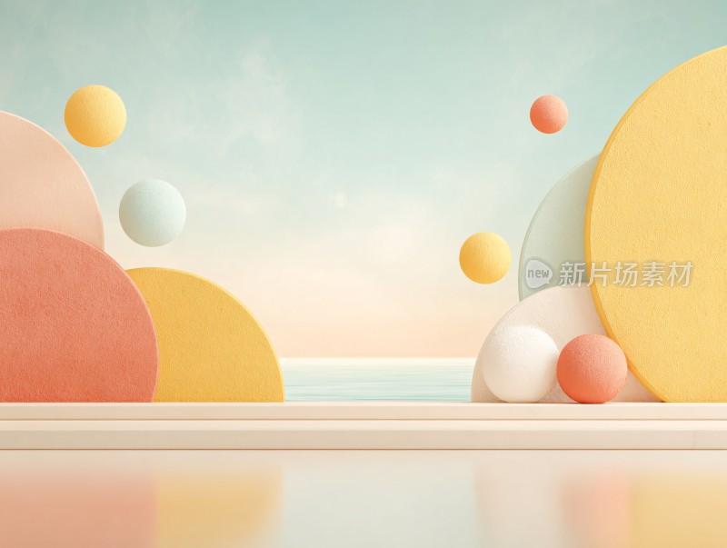 多彩几何元素背景插画