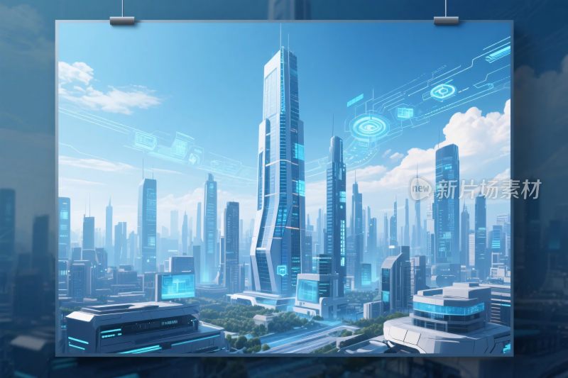 未来城市科幻插画