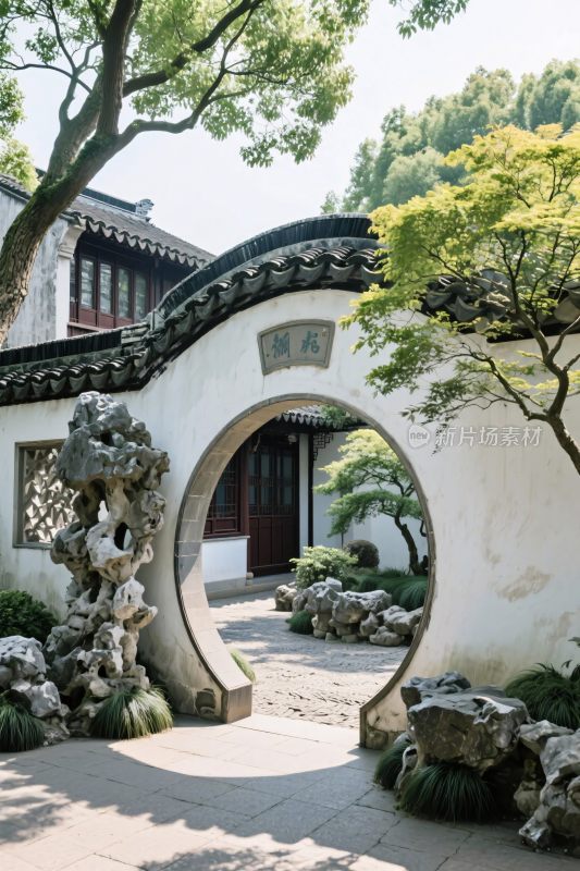 古建中式园林拱门