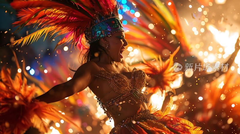 狂欢节上的热情舞者