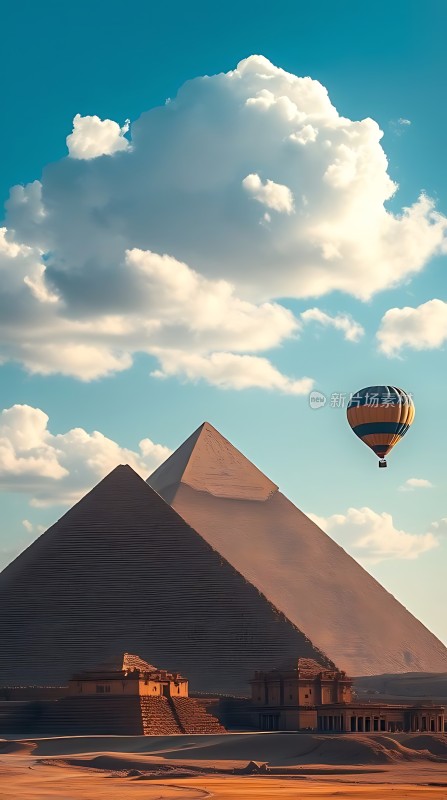 埃及金字塔上的热气球之旅