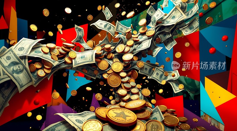 金钱风暴美元与金币纷飞