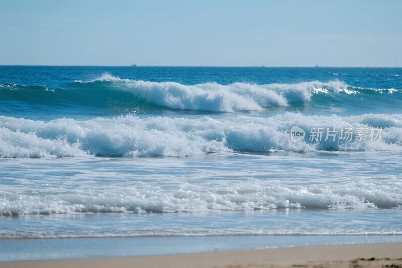 海滩海浪风景图