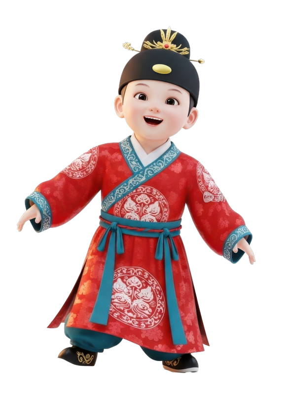 3D国风男童元素