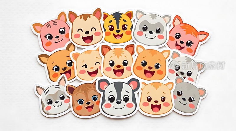 可爱动物表情贴纸大集合