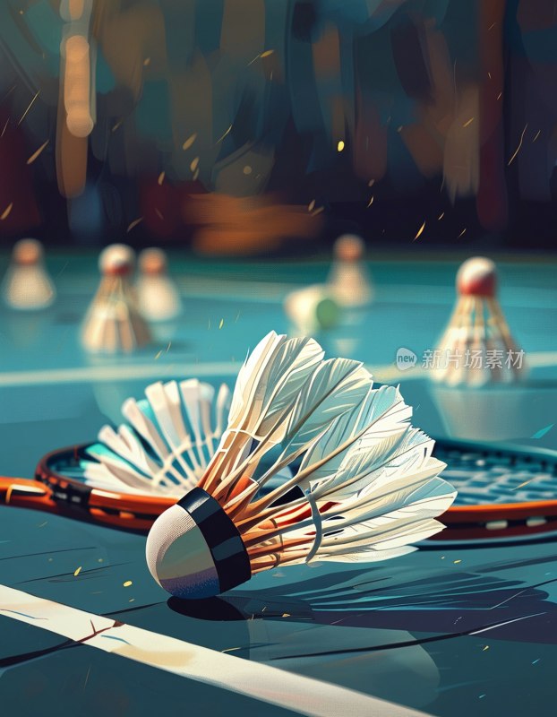 羽毛球拍特写