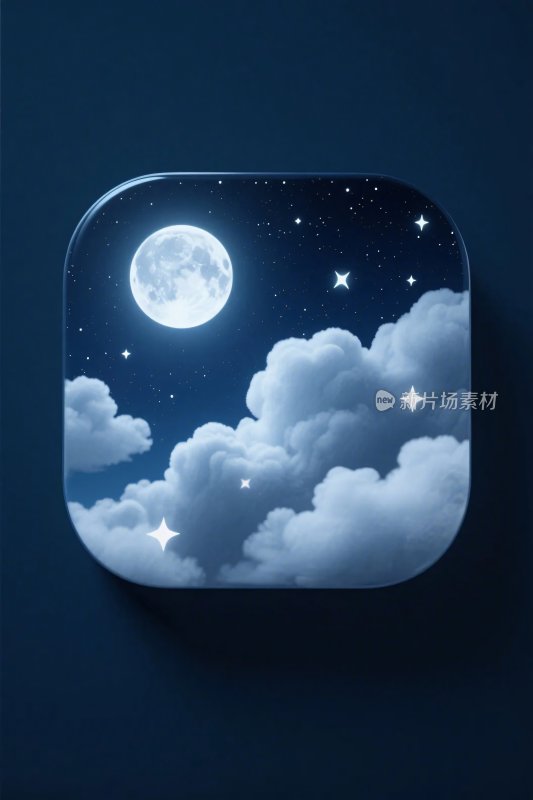 夜空月亮星空插画图标