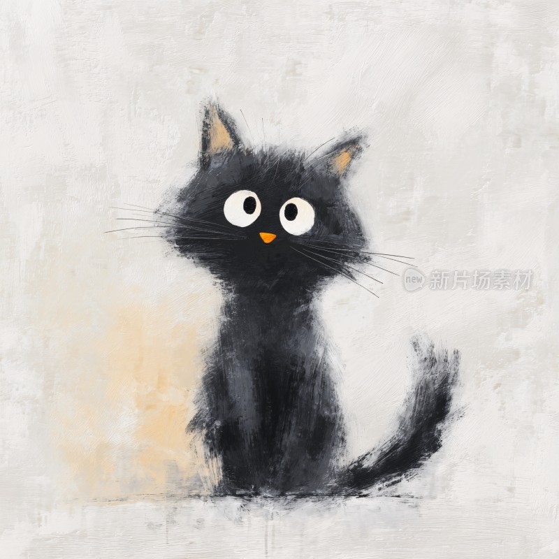 可爱黑猫插画
