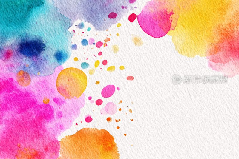 多彩水彩泼墨背景图