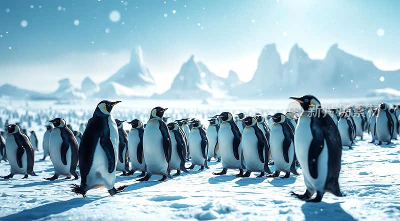 南极企鹅群舞