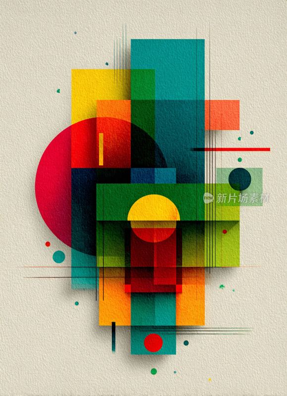 多彩几何抽象图形插画