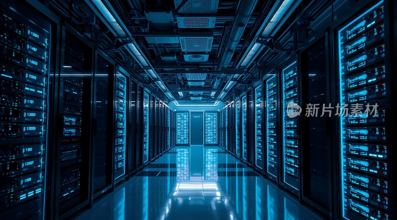 科技感数据中心走廊