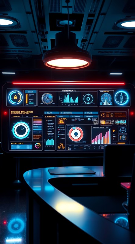 未来科技控制中心全息数据展示