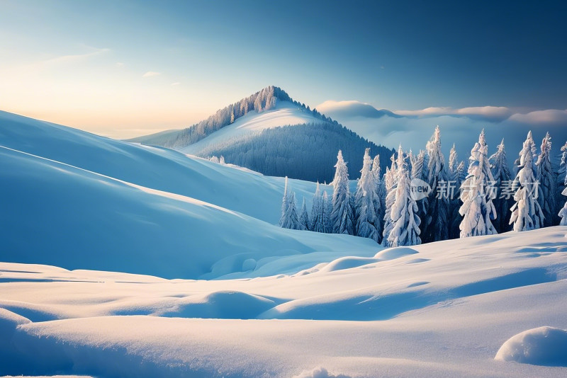 冬天冰雪天空自然风景