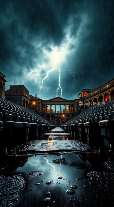 雷雨夜的古罗马剧场