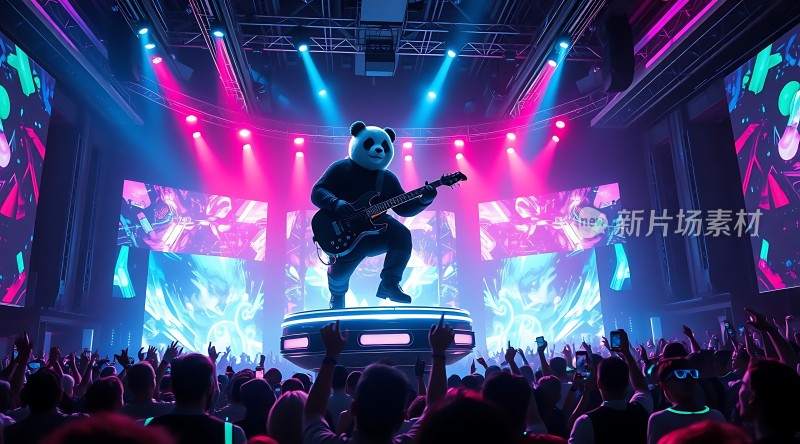 熊猫弹吉他演唱会现场