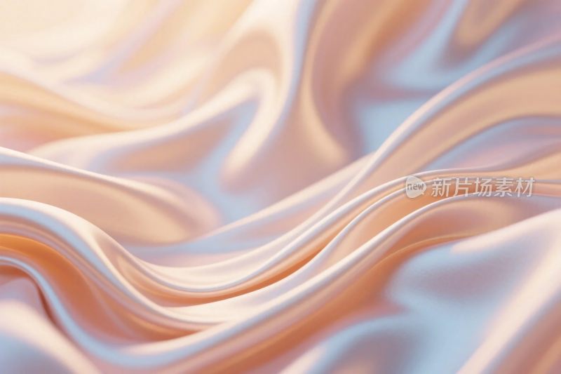 柔滑飘动的浅粉色丝绸