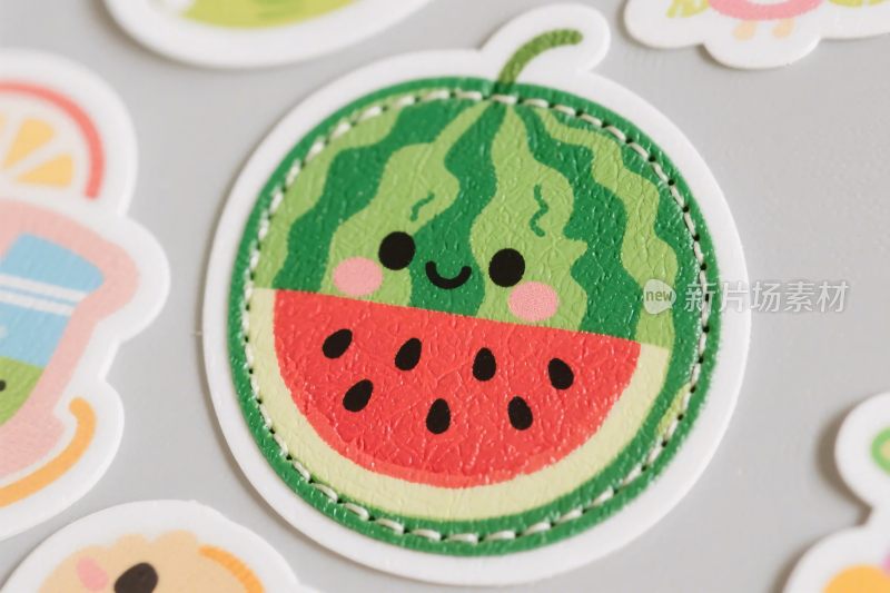 卡通西瓜贴纸插画