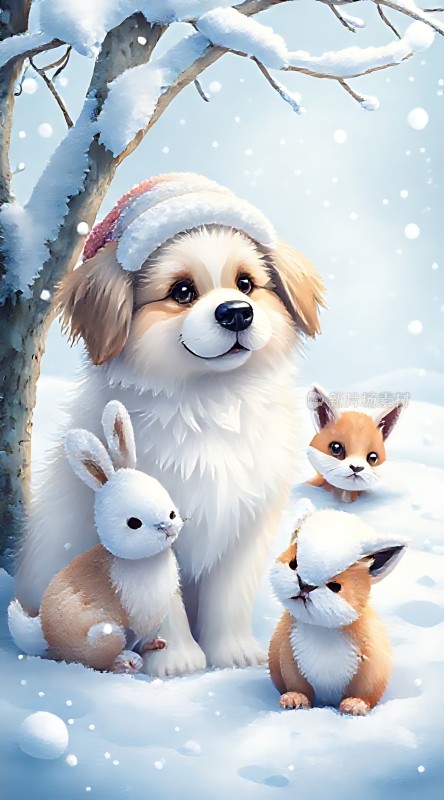 雪地里的萌宠们