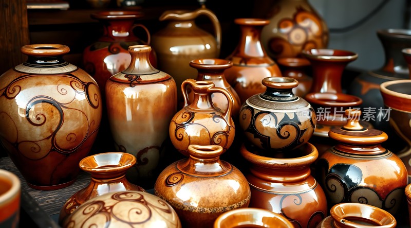 陶艺展示精美瓷器陈列