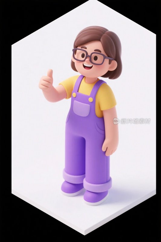 卡通女孩点赞形象