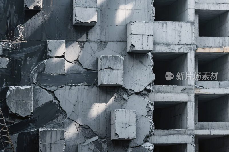 破损混凝土建筑场景