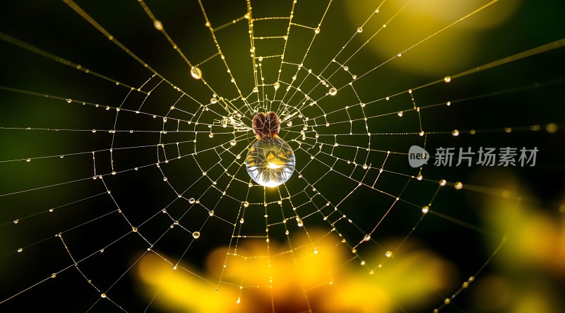 晨露中的蛛网世界