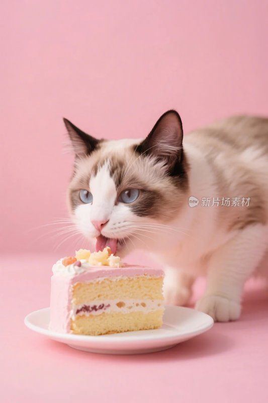 猫咪吃蛋糕