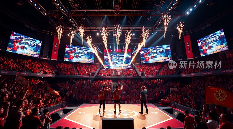新片场素材 篮球赛现场