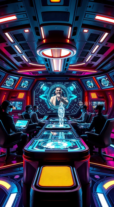 未来科技会议室内专家们探讨虚拟现实技术