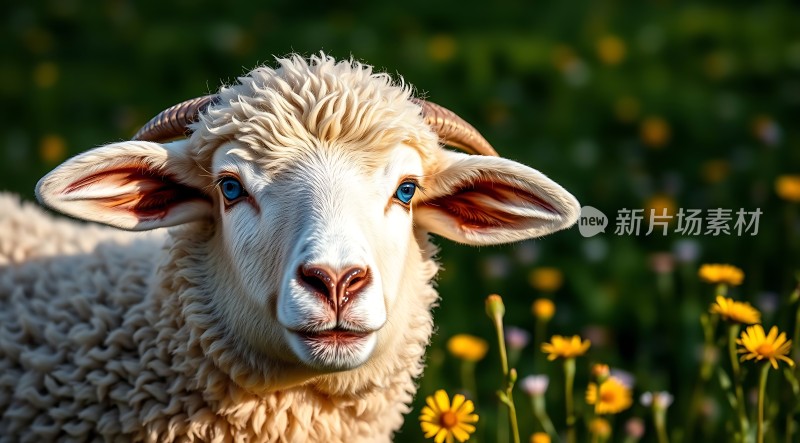羊在花丛中微笑