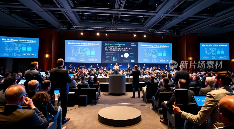 商务会议现场观众专注聆听演讲