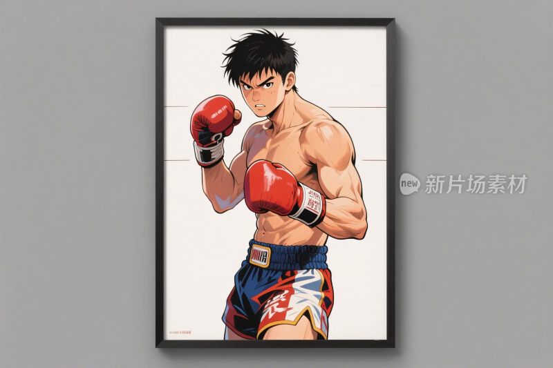 拳击动漫角色插画