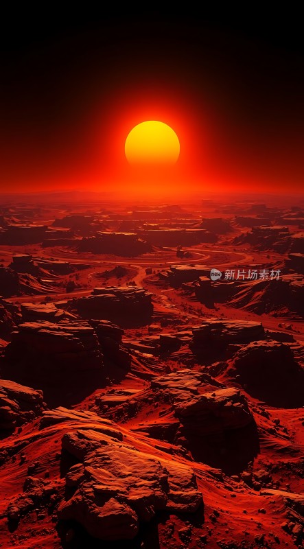红色星球日落奇景