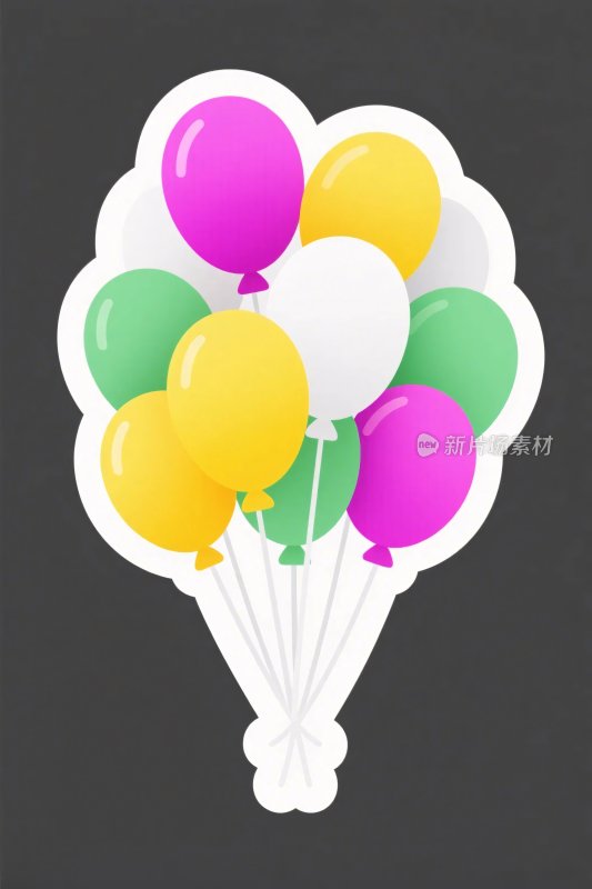 彩色气球插画