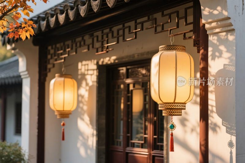 古风建筑灯笼装饰