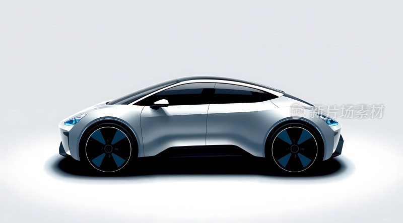 未来座驾银色流线型电动车