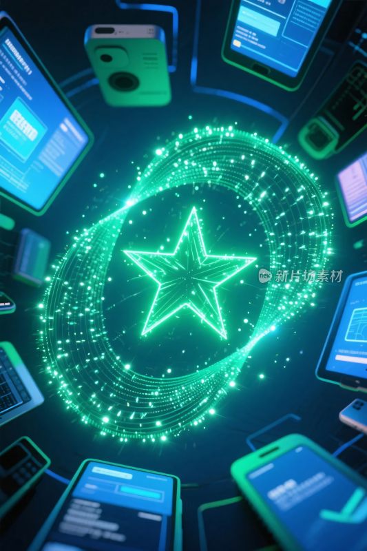 科技霓虹数字插画