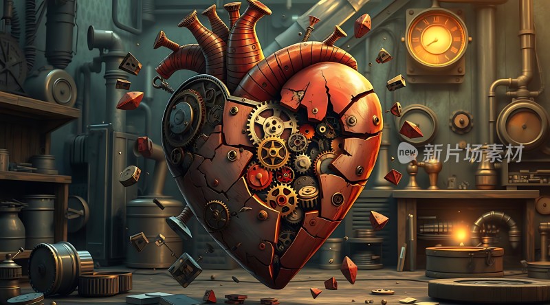 机械之心破碎的心脏与齿轮的结合