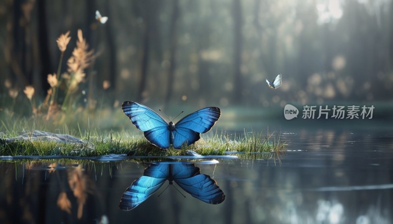 湖畔蝶影舞