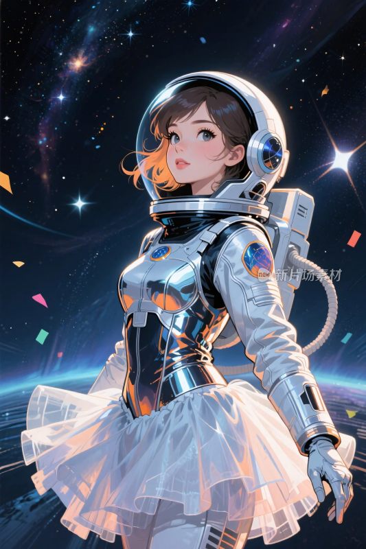 太空宇航员科幻插画