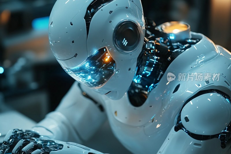 科技感十足的白色机器人